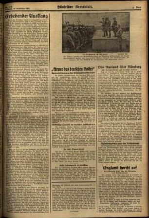 Zweite Ausgabe vom Mittwoch, den 16. September 1936.