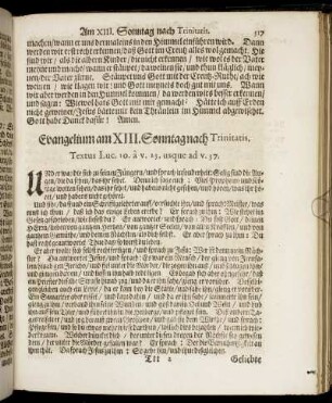 Evangelium am XIII. Sonntag nach Trinitatis.