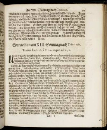 Evangelium am XIII. Sonntag nach Trinitatis.