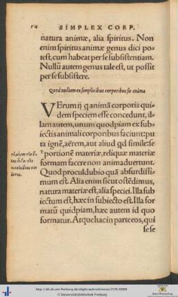 Quod nullum ex simplicibus corporibus sit anima