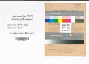 Entnazifizierung Heinrich Luetkemeier , geb. 22.05.1887 (Postinspektor)