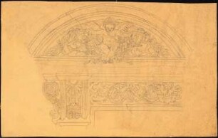 Lunette mit Putto und barocken Details: Ansicht