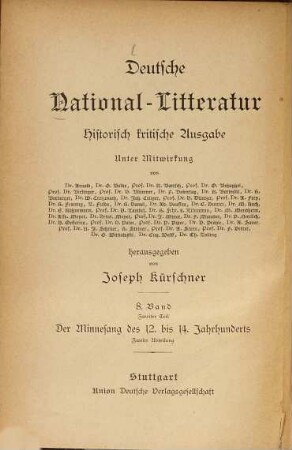 Der Minnesang des 12. bis 14. Jahrhunderts, 2. Walther von der Vogelweide