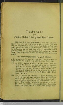 Nachträge zum Ersten Abschnitt des geschichtlichen Theiles