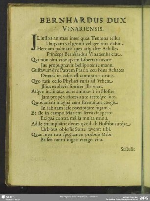 Bernhardus Dux Vinariensis
