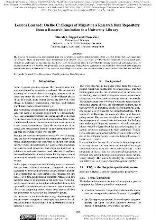 Lessons learned: on the challenges of migrating a research data repository from a research institution to a university library