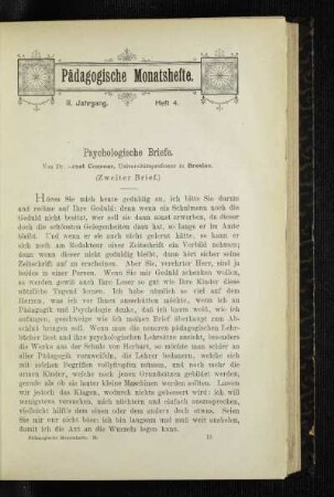 Psychologische Briefe : (zweiter Brief)