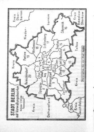 Karte: Stadt Berlin mit Verwaltungsbezirken