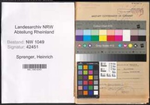 Entnazifizierung Heinrich Sprenger , geb. 26.02.1913 (Werkmeister)