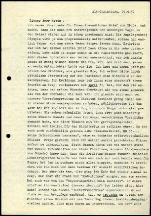 H. Schleif an W. Wrede