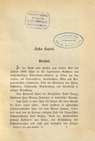 Der große Kurfürst in Preußen : vaterländischer Roman, 2,1