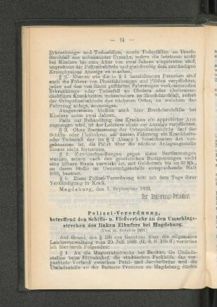 Polizei-Verordnung, [...]