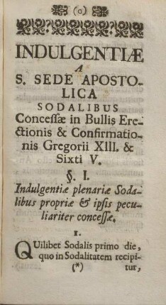 Indulgentiæ a S. sede apostolica sodalibus ...