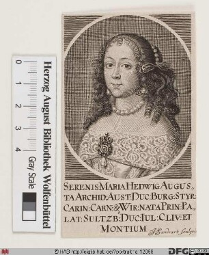 Bildnis (Maria) Hedwig (Augusta), Herzogin von Sachsen-Lauenburg, geb. Pfalzgräfin zu Sulzbach
