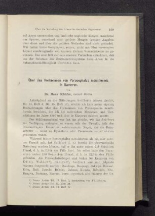 Über das Vorkommen von Porocephalus moniliformis in Kamerun.