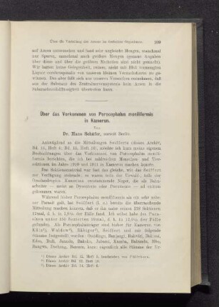Über das Vorkommen von Porocephalus moniliformis in Kamerun.