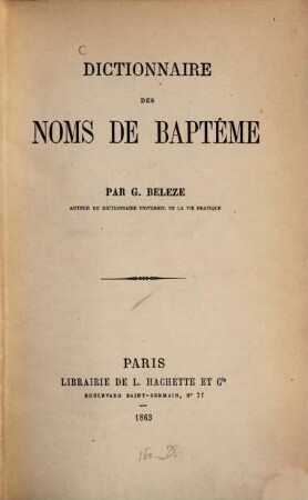 Dictionnaire des noms de baptême