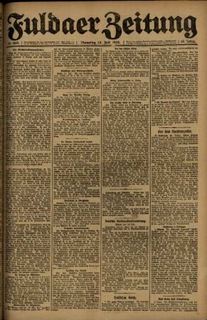 Ausgabe vom Dienstag, den 15. Juli 1919.
