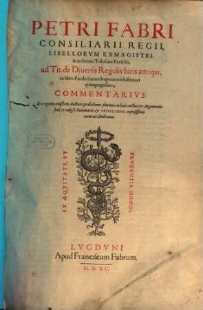 Commentarius ad Titulum de diversis regulis iuris antiq.