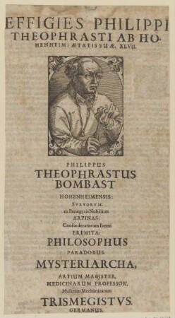 Bildnis des Philippus Theophrastus Bombast
