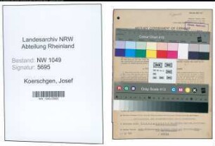 Entnazifizierung Josef Koerschgen , geb. 28.04.1896 (Kaufmaennischer Angestellter)