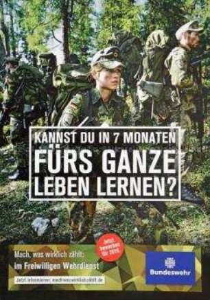 Plakat der Anwerbekampagne "Mach, was wirklich zählt" des Bundesministeriums der Verteidigung
