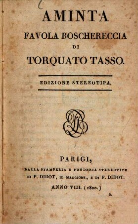 Aminta : favola boschereccia