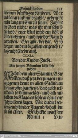 CCXLI. Von der Kinder-Zucht