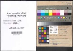 Entnazifizierung Karl Lohrscheid , geb. 14.01.1897 (Lehrer)