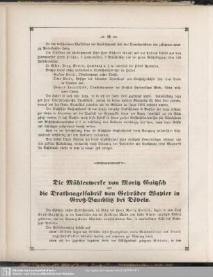 Die Mühlenwerke von Moritz Gaitzsch und die Drathnagelfabrik von Gebrüder Wapler in Groß-Bauchlitz bei Döbeln