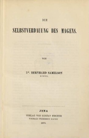 Die Selbstverdauung des Magens