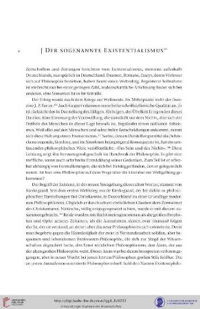 Der sogenannte Existentialismus