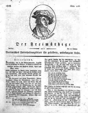 Nro. 116, Freitag, den 10. Junius 1808