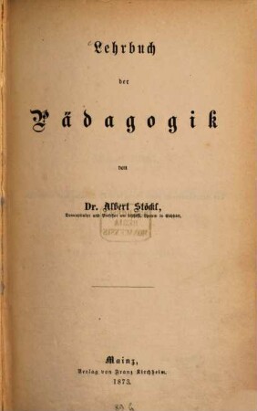 Lehrbuch der Pädagogik