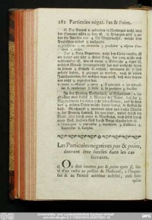 Les Particules négatives pas & point, doivent être ômises dans les cas suivants.
