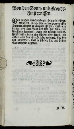 Von den Sonn- und Monds-Finsternissen.