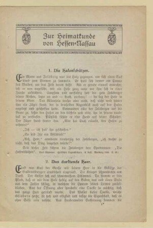 Zur Heimatkunde von Hessen-Nassau