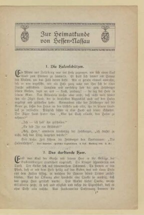 Zur Heimatkunde von Hessen-Nassau