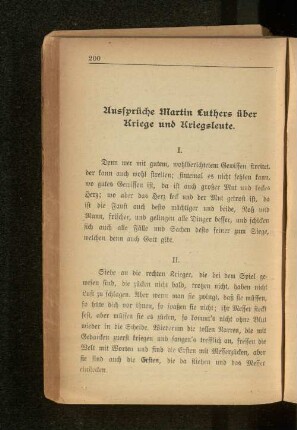 Aussprüche Martin Luthers über Kriege und Kriegsleute.