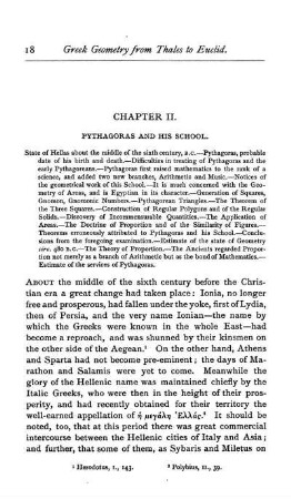 Chapter II. Pythagoras and his School.