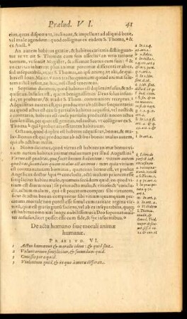 De actu humano sive morali animae humanae. Praelud. VI.