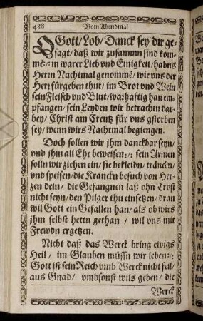 Vom Abendmal des Herrn