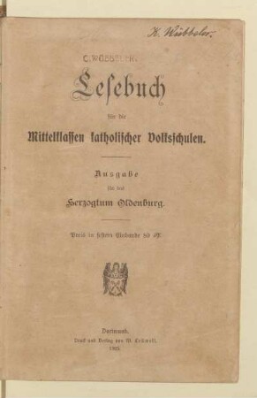 Lesebuch für die Mittelklassen katholischer Volksschulen