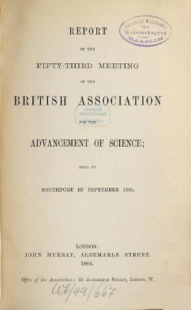Report of the ... meeting. 53. 1883 (1884)