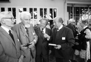 1978 Medizin 26. Juni bis 30. Juni; Maikäferrede: Nikolaas Tinbergen, Konrad Lorenz, Feodor Lynen, E. v. Khuon, hinten Severo Ochoa mit Frau Lynen