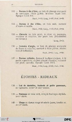 Étoffes – Rideaux (Nr. 138-142)