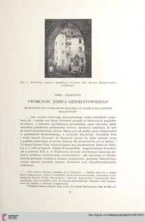 13: Twórczość Józefa Szermentowskiego : Ze studiów nad początkami realizmu w polskim malarstwie pejzażowym