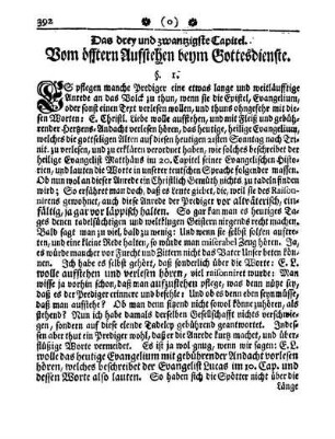 Das drey und zwanzigste Capitel. Vom öffteren Aufstehen beym Gottesdienste.