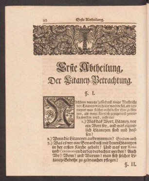 Erste Abtheilung, Der Litaney Betrachtung