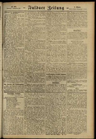 Zweite Ausgabe vom Samstag, den 01. September 1917.